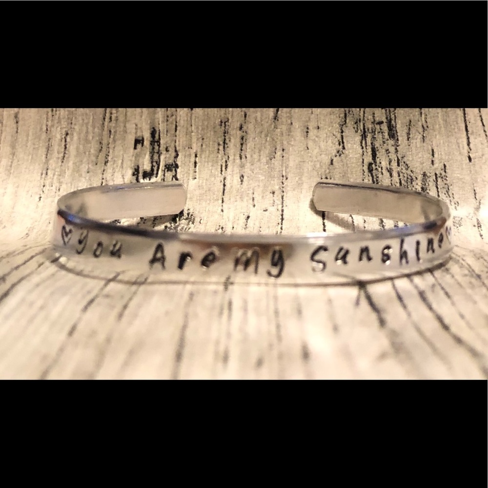 “You are my sunshine” stamped bracelet
